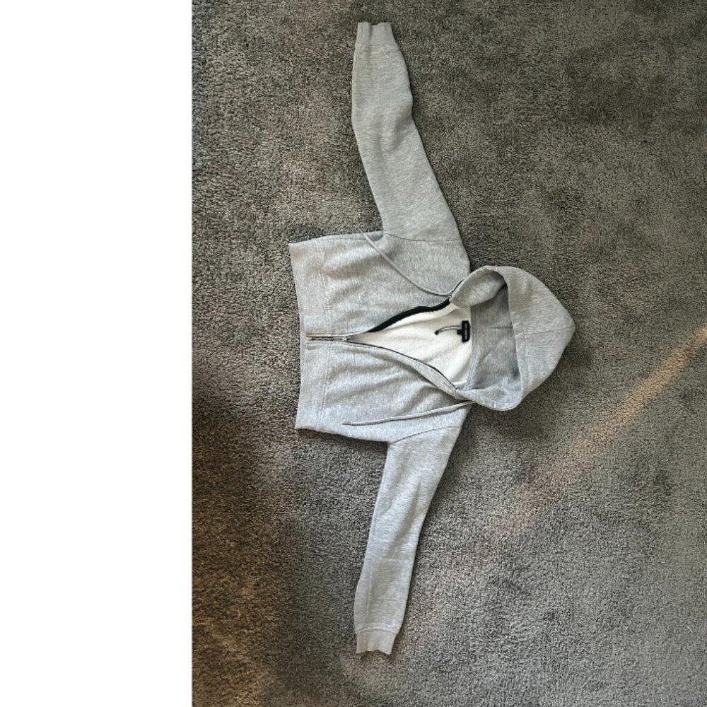 grey crop zip hoodie